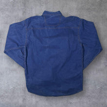 Load image into Gallery viewer, Vintage Natural Option Cowboy Western Embroidered Blue Cotton Long Sleeve Shirt
