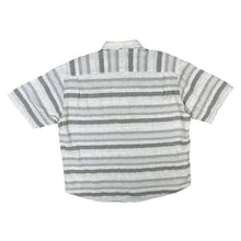 Load image into Gallery viewer, Vintage 90's Dabona Grey White Multi Striped Cotton Viscose Short Sleeve Shirt
