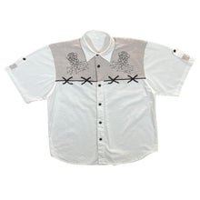 Load image into Gallery viewer, Vintage Cowboy Western Style White Beige Short Sleeve Shirt
