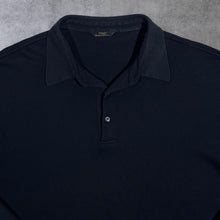 Load image into Gallery viewer, Vintage St Michael Marks &amp; Spencer Classic Black Long Sleeve Cotton Polo Shirt
