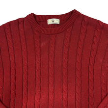 Load image into Gallery viewer, Early 00&#39;s BHS Classic Cotton Red Cable Knit Crewneck Sweater Jumper
