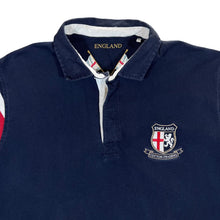 Load image into Gallery viewer, Cotton Traders x ENGLAND RUGBY Embroidered Crest Logo Striped Sleeve Polo Shirt
