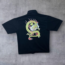 Load image into Gallery viewer, Early 00&#39;s By JaJa Dragon Gothic Y2K Black Short Sleeve Shirt
