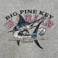 Load image into Gallery viewer, Early 00’s BIG PINE KEY MARLIN “Florida” Fishing Swordfish Souvenir Spellout Graphic T-Shirt
