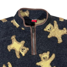 Load image into Gallery viewer, Vintage MATCH SPORTSWEAR Teddy Bear Patterned 1/4 Zip Pullover Fleece Sweatshirt
