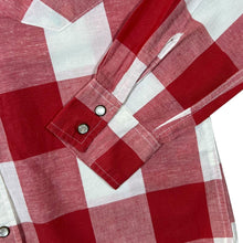 Load image into Gallery viewer, Levi&#39;s Cowboy Western Red White Check Long Sleeve Popper Cotton Linen Shirt
