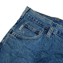 Load image into Gallery viewer, CARHARTT “Relaxed Fit” Heavy Blue Denim Reworked Cutoff Shorts
