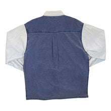 Load image into Gallery viewer, Vintage Designer&#39;s Club Cowboy Western Aztec Patterned Blue Denim Long Sleeve Shirt
