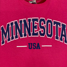 Load image into Gallery viewer, Delta Minnesota USA Souvenir Graphic Spellout Long Sleeve Pink T-Shirt
