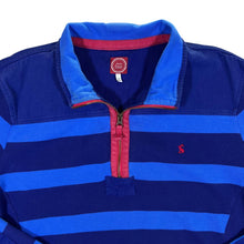 Load image into Gallery viewer, JOULES Colour Block Striped Embroidered Mini Logo 1/4 Zip Pullover Sweatshirt
