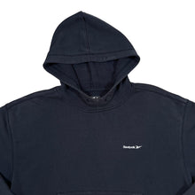 Load image into Gallery viewer, Early 00&#39;s REEBOK ESSENTIALS Classic Embroidered Mini Logo Navy Blue Pullover Hoodie
