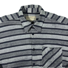 Load image into Gallery viewer, Vintage Junker Classic Grey Mix Striped Long Sleeve Polyester Flannel Shirt

