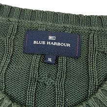 Load image into Gallery viewer, BLUE HARBOUR Marks &amp; Spender Classic Cable Knit Green Cotton Sweater Jumper
