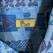 Load image into Gallery viewer, Vintage BHS CLASSICS Crazy Abstract Festival Patterned Viscose Polyester Short Sleeve Shirt
