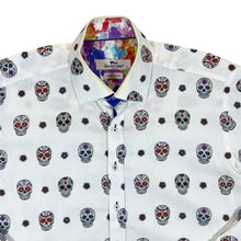 Load image into Gallery viewer, CLAUDIO LUGLI COUTURE Day Of The Dead Sugar Skull Patterned Long Sleeve Cotton Shirt
