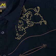 Load image into Gallery viewer, Atlas For Men Cowboy Western Rodeo Graphic Black Cotton Long Sleeve Shirt
