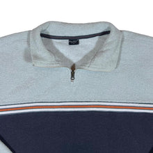Load image into Gallery viewer, Early 00&#39;s BLUE SEVEN Striped Tape Colour Block 1/4 Zip Fleece Sweatshirt
