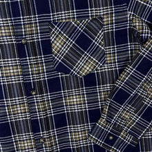 Load image into Gallery viewer, Vintage Quattro Amici Plaid Check Long Sleeve Longline Cotton Flannel Shirt
