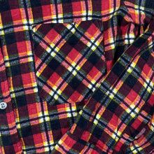 Load image into Gallery viewer, Vintage Red Black Yellow White Plaid Check Long Sleeve Flannel Shirt
