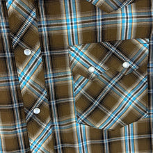 Load image into Gallery viewer, Vintage WRANGLER Western Cowboy Plaid Check Popper Button Short Sleeve Shirt
