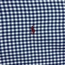 Load image into Gallery viewer, Ralph Lauren &quot;Custom Fit&quot; Navy Blue White Check Long Sleeve Button-Up Shirt

