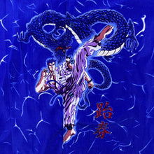 Load image into Gallery viewer, Early 00's Guo Lhi Ting Goth Y2K Anime Manga Martial Arts Dragon Blue Shirt
