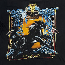 Load image into Gallery viewer, Vintage American Flag Gothic Native American Horse Skull Graphic T-Shirt
