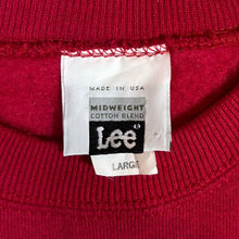 Load image into Gallery viewer, Vintage 90&#39;s LEE Midweight Cotton Blend Made In USA Red Crewneck Sweatshirt

