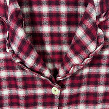 Load image into Gallery viewer, Sundance Tartan Plaid Check Frilled Trim Long Sleeve Flannel Cotton Shirt
