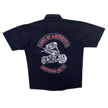 Load image into Gallery viewer, Red Kap &quot;Sons Of Arthritis&quot; Novelty Biker Graphic Short Sleeve Black Work Shirt
