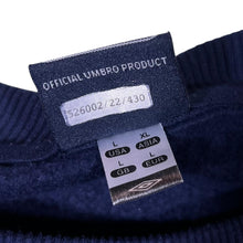 Load image into Gallery viewer, Early 00&#39;s Umbro Classic Embroidered Mini Logo Navy Blue Crewneck Sweatshirt
