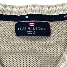 Load image into Gallery viewer, BLUE HARBOUR Marks &amp; Spencer Classic Cotton Knit V-Neck Sweater Jumper
