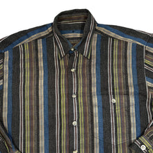 Load image into Gallery viewer, Vintage 90&#39;s Multi Colour Block Striped Long Sleeve Cotton Shirt
