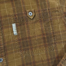 Load image into Gallery viewer, Early 00&#39;s COLUMBIA SPORTSWEAR Brown Plaid Check Corduroy Cord Long Sleeve Cotton Shirt
