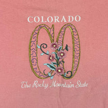 Load image into Gallery viewer, Vintage 90&#39;s COLORADO &quot;The Rocky Mountain State&quot; Embroidered Souvenir Pink Graphic T-Shirt
