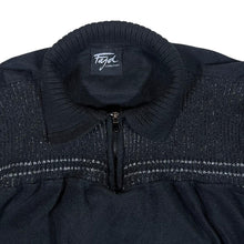 Load image into Gallery viewer, Vintage FAJD COLLECTION Knit Panel Black 1/4 Zip Fleece Sweatshirt
