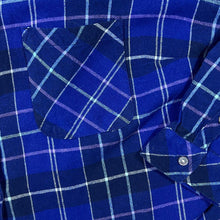 Load image into Gallery viewer, Croft &amp; Barrow Blue Plaid Check Long Sleeve Cotton Flannel Shirt
