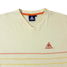 Load image into Gallery viewer, Early 00&#39;s Le Coq Sportif Embroidered Mini Logo Yellow V-Neck Cotton T-Shirt

