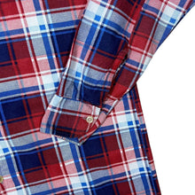 Load image into Gallery viewer, Vintage Triola Red Blue White Plaid Check Long Sleeve Flannel Shirt
