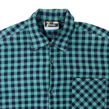 Load image into Gallery viewer, Vintage Triola Green Black Emo Plaid Check Long Sleeve Cotton Flannel Shirt
