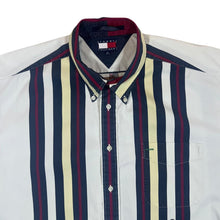 Load image into Gallery viewer, Vintage Tommy Hilfiger Multi Striped Short Sleeve Cotton Button-Up Shirt
