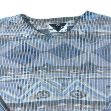 Load image into Gallery viewer, Vintage Perge Aztec Crazy Patterned Striped Long Sleeve Towelling-Style T-Shirt Top
