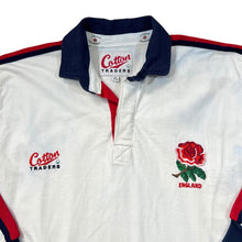 Load image into Gallery viewer, Vintage Cotton Traders ENGLAND RUGBY Embroidered Logo Long Sleeve Rugby Polo Shirt
