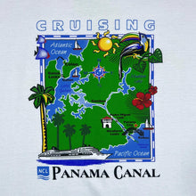 Load image into Gallery viewer, Vintage Norweigian Cruise Line PANAMA CANAL Souvenir Map Graphic White T-Shirt
