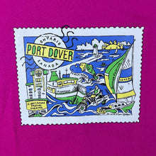 Load image into Gallery viewer, Vintage Port Dover Stamp Canada Souvenir Graphic Pink Cotton T-Shirt
