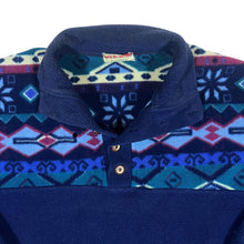 Load image into Gallery viewer, Vintage MER MER COMPANY Crazy Abstract Patterned 1/4 Button Pullover Fleece Sweatshirt
