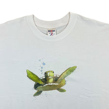 Load image into Gallery viewer, Vintage Jerzees Turtle Marine Ocean Wildlife Graphic White T-Shirt
