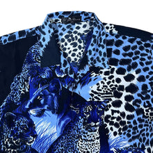 Load image into Gallery viewer, Early 00&#39;s Bhi Rong Leopard Jaguar Big Cat Animal All-Over Print Short Sleeve Shirt
