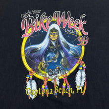 Load image into Gallery viewer, Vintage DAYTONA BEACH BIKE WEEK (1999) Native American Biker Souvenir Graphic T-Shirt
