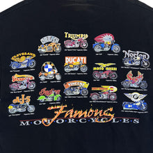 Load image into Gallery viewer, Vintage Tennessee River "Famous Motorcycles" Biker Novelty Graphic Black T-Shirt
